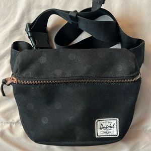Black polka dot Herschel Belt Bag